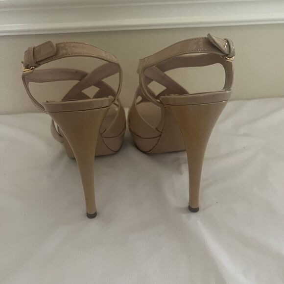 MIU MIU Nude Patent Leather Platform Sandals Size: 39.5/ 9.5 Made in Italy - Picture 13 of 13